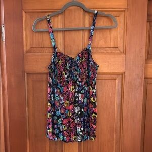 Torrid Pink and Red Ruched Camisole Tank Top